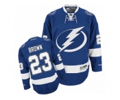 Men's Reebok Tampa Bay Lightning #23 J.T. Brown Authentic Royal Blue Home NHL Jersey