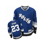 Men's Reebok Tampa Bay Lightning #23 J.T. Brown Authentic Royal Blue Third NHL Jersey