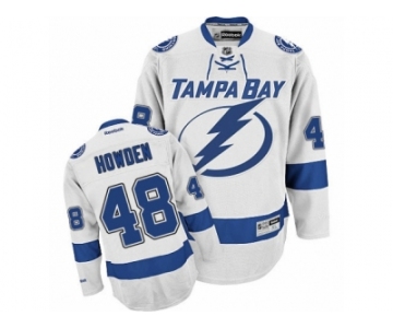 Men's Reebok Tampa Bay Lightning #48 Brett Howden Authentic White Away NHL Jersey