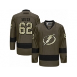 Men's Reebok Tampa Bay Lightning #62 Andrej Sustr Authentic Green Salute to Service NHL Jersey