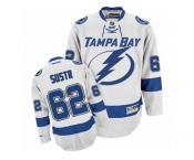 Men's Reebok Tampa Bay Lightning #62 Andrej Sustr Authentic White Away NHL Jersey