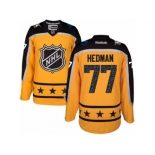 Men's Reebok Tampa Bay Lightning #77 Victor Hedman Authentic Yellow Atlantic Division 2017 All-Star NHL Jersey