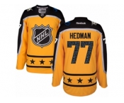 Men's Reebok Tampa Bay Lightning #77 Victor Hedman Authentic Yellow Atlantic Division 2017 All-Star NHL Jersey