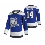 Men's Tampa Bay Lightning #14 Patrick Maroon Blue 2020-21 Reverse Retro Alternate Hockey Jersey