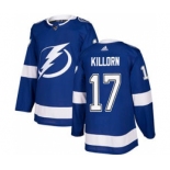 Men's Tampa Bay Lightning #17 Alex Killorn Blue Home Stitched Hockey Jersey