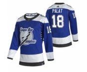 Men's Tampa Bay Lightning #18 Ondrej Palat Blue 2020-21 Reverse Retro Alternate Hockey Jersey