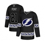 Men's Tampa Bay Lightning #21 Brayden Point Black Team Logo Fashion Stitched Hockey Jersey