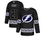 Men's Tampa Bay Lightning #21 Brayden Point Black Team Logo Fashion Stitched Hockey Jersey