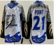 Men's Tampa Bay Lightning #21 Brayden Point White 2022 Reverse Retro Authentic Jersey