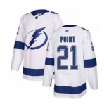 Men's Tampa Bay Lightning #21 Brayden Point White Road Stitched Hockey Jersey