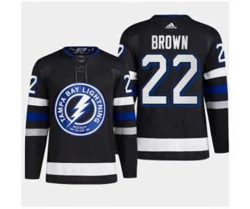 Men's Tampa Bay Lightning #22 Logan Brown Black 2024 Stadium Series Stitched Jersey