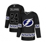 Men's Tampa Bay Lightning #24 Ryan Callahan Black Team Logo Fashion Stitched Hockey Jersey