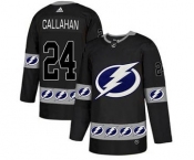 Men's Tampa Bay Lightning #24 Ryan Callahan Black Team Logo Fashion Stitched Hockey Jersey