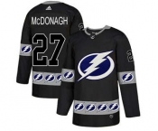 Men's Tampa Bay Lightning #27 Ryan McDonagh Black Team Logo Fashion Stitched Hockey Jersey