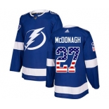 Men's Tampa Bay Lightning #27 Ryan McDonagh Blue Home USA Flag Stitched Hockey Jersey