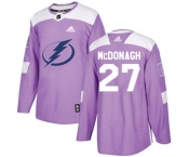 Men's Tampa Bay Lightning #27 Ryan McDonagh Purple Fights Cancer Stitched Hockey Jersey