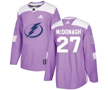 Men's Tampa Bay Lightning #27 Ryan McDonagh Purple Fights Cancer Stitched Hockey Jersey