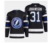 Men's Tampa Bay Lightning #31 Jonas Johansson Black 2024 Stadium Series Stitched Jersey