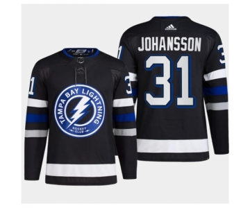 Men's Tampa Bay Lightning #31 Jonas Johansson Black 2024 Stadium Series Stitched Jersey