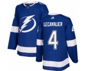 Men's Tampa Bay Lightning #4 Vincent Lecavalier Blue Home Stitched Hockey Jersey