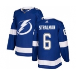 Men's Tampa Bay Lightning #6 Anton Stralman Blue Home Stitched Hockey Jersey