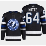 Men's Tampa Bay Lightning #64 Tyler Motte Black 2024 Stadium Series Stitched Jersey