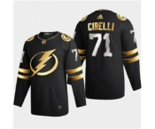 Men's Tampa Bay Lightning #71 Anthony Cirelli Black Golden Edition Limited Stitched Hockey Jersey