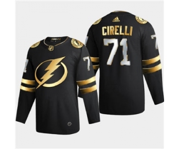 Men's Tampa Bay Lightning #71 Anthony Cirelli Black Golden Edition Limited Stitched Hockey Jersey