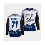 Men's Tampa Bay Lightning #71 Anthony Cirelli White 2022 Reverse Retro Stitched Jersey