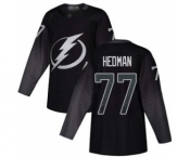 Men's Tampa Bay Lightning #77 Victor Hedman Black Alternate Stitched Hockey Jersey