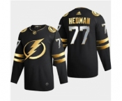 Men's Tampa Bay Lightning #77 Victor Hedman Black Golden Edition Limited Stitched Hockey Jersey