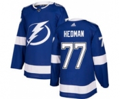 Men's Tampa Bay Lightning #77 Victor Hedman Blue Home Stitched Hockey Jersey