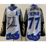 Men's Tampa Bay Lightning #77 Victor Hedman White 2022 Reverse Retro Authentic Jersey