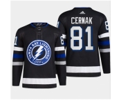 Men's Tampa Bay Lightning #81 Erik Cernak Black 2024 Stadium Series Stitched Jersey