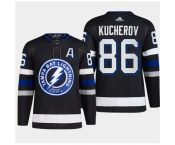 Men's Tampa Bay Lightning #86 Nikita Kucherov Black 2024 Stadium Series Stitched Jersey