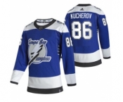 Men's Tampa Bay Lightning #86 Nikita Kucherov Blue 2020-21 Reverse Retro Alternate Hockey Jersey