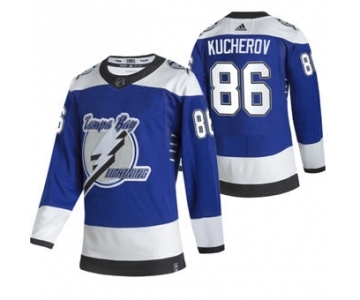 Men's Tampa Bay Lightning #86 Nikita Kucherov Blue 2020-21 Reverse Retro Alternate Hockey Jersey