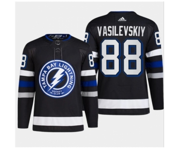 Men's Tampa Bay Lightning #88 Andrei Vasilevskiy Black 2024 Stadium Series Stitched Jersey