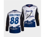 Men's Tampa Bay Lightning #88 Andrei Vasilevskiy White 2022 Reverse Retro Stitched Jersey