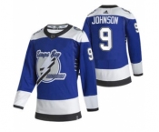 Men's Tampa Bay Lightning #9 Tyler Johnson Blue 2020-21 Reverse Retro Alternate Hockey Jersey