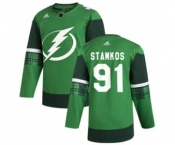 Men's Tampa Bay Lightning #91 Steven Stamkos 2020 St. Patrick's Day Stitched Hockey Jersey Green