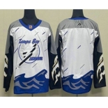 Men's Tampa Bay Lightning Blank White 2022 Reverse Retro Stitched Jersey