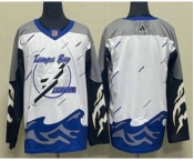 Men's Tampa Bay Lightning Blank White 2022 Reverse Retro Stitched Jersey