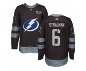 Tampa Bay Lightning #6 Anton Stralman Black 1917-2017 100th Anniversary Stitched NHL Jersey