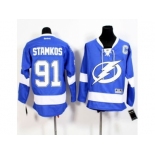 Youth Tampa Bay Lightning #91 Steven Stamkos Royal Blue Stitched NHL Jersey