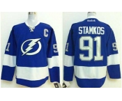 nhl jerseys tampa bay lightning #91 stamkos blue[2014 new stadium][patch C]