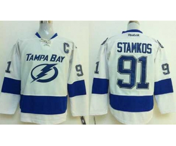 nhl jerseys tampa bay lightning #91 stamkos white[2014 new stadium][patch C]