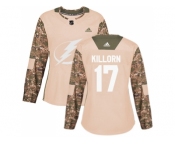 Women Adidas Tampa Bay Lightning #17 Alex Killorn Camo Authentic 2017 Veterans Day Stitched NHL Jersey