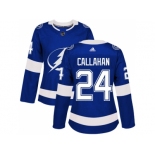 Women Adidas Tampa Bay Lightning #24 Ryan Callahan Blue Home Authentic Stitched NHL Jerse