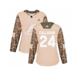 Women Adidas Tampa Bay Lightning #24 Ryan Callahan Camo Authentic 2017 Veterans Day Stitched NHL Jersey